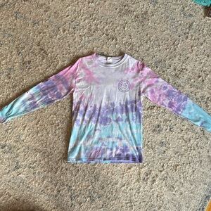 Women's Puppie Love Pastel Tie-Dye Long Sleeve Tee - Multicolor